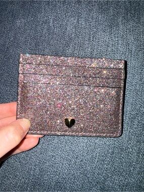 Glitter Heart Cardholder - Sparkling Pink